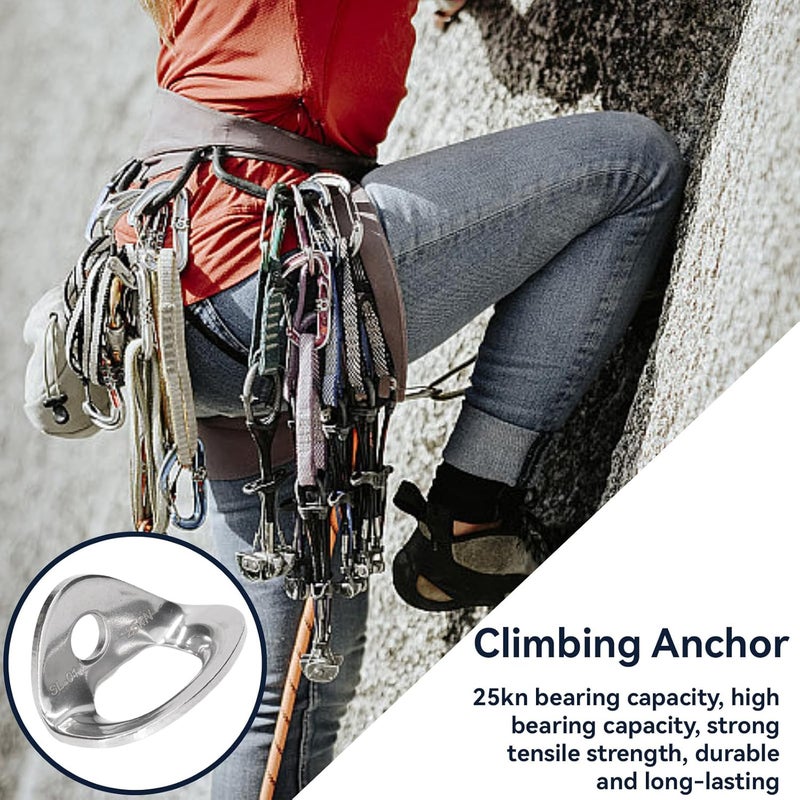equlup 5PCS 25KN/2500KG Climbing Hanger, Heavy Duty Ceiling Mount Anchor Stainless Steel Rock Climbing Bolt for Rappelling Aerial Work Hammock Swing - Image 5